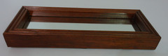 Vtg Solid Wide Dark Oak Wood Frame Rectangle Accent Wall Mirror 13.25″ x 5″