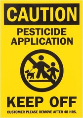 (4 Pack) Caution: Pesticide Application, Keep Off, 5″ x 3.5″ Inch Sticker