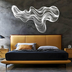 Abstract Lines Metal Wall Decor, Metal Irregular Wall Art, Geometric Line Art Sc