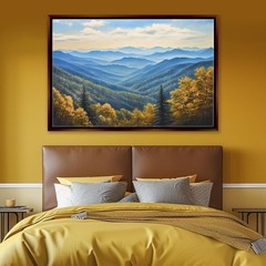 Smoky Mountains Canvas Extra Large Mountain Landscape Art Living Room Decor