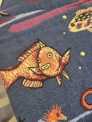 Goodwin Weavers Decorative Throw Blanket ocean Fish Grouper Octopus 1994 Beach