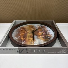 White Tail Deer Collage 15” Reflective Art Wall Clock Rustic Cabin Modern Frame