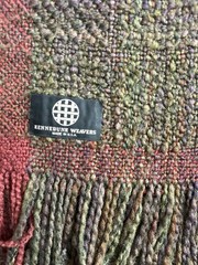 Kennebunk Weavers Woven Throw Blanket Made In The USA 39×68 Fringe Green Brown