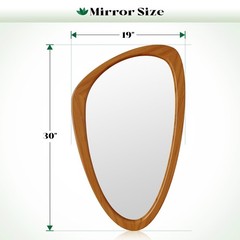 Asymmetrical Wall Mirror, 19×30 Inch Irregular Wall Mirror, Mid Century Moder…