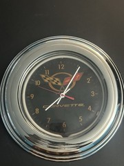 Chevrolet Corvette C6 Logo Blue Neon Hanging Wall Clock 15″ Diameter
