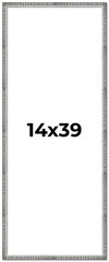14×39 Frame Silver Grey Distressed Solid Wood Picture Frame | 0.75 Inch Moulding