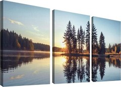 Wall26 Canvas Wall Art | Sunrise Serenity at Pine Lake | Canvas Print Home Decor