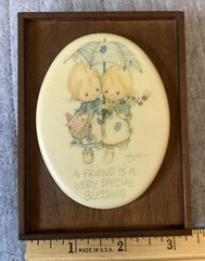 Little Gallery Walnut Frame Hallmark A Friend Is A Very Special Blessing 1970s
