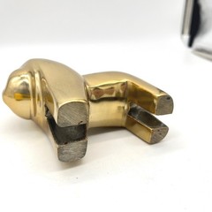 Vintage Solid Brass Gorilla Figurine Minimalist Mid Century Modern Paperweight