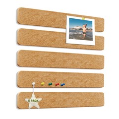 5 PCS Felt Bulletin Board Strips 13×2 Inch Self Adhesive Brown 35 Push Pins