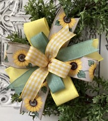 Handmade – Sunflower Wreath Bow, Everyday Bow, Lantern Bow, Sunflower Bow