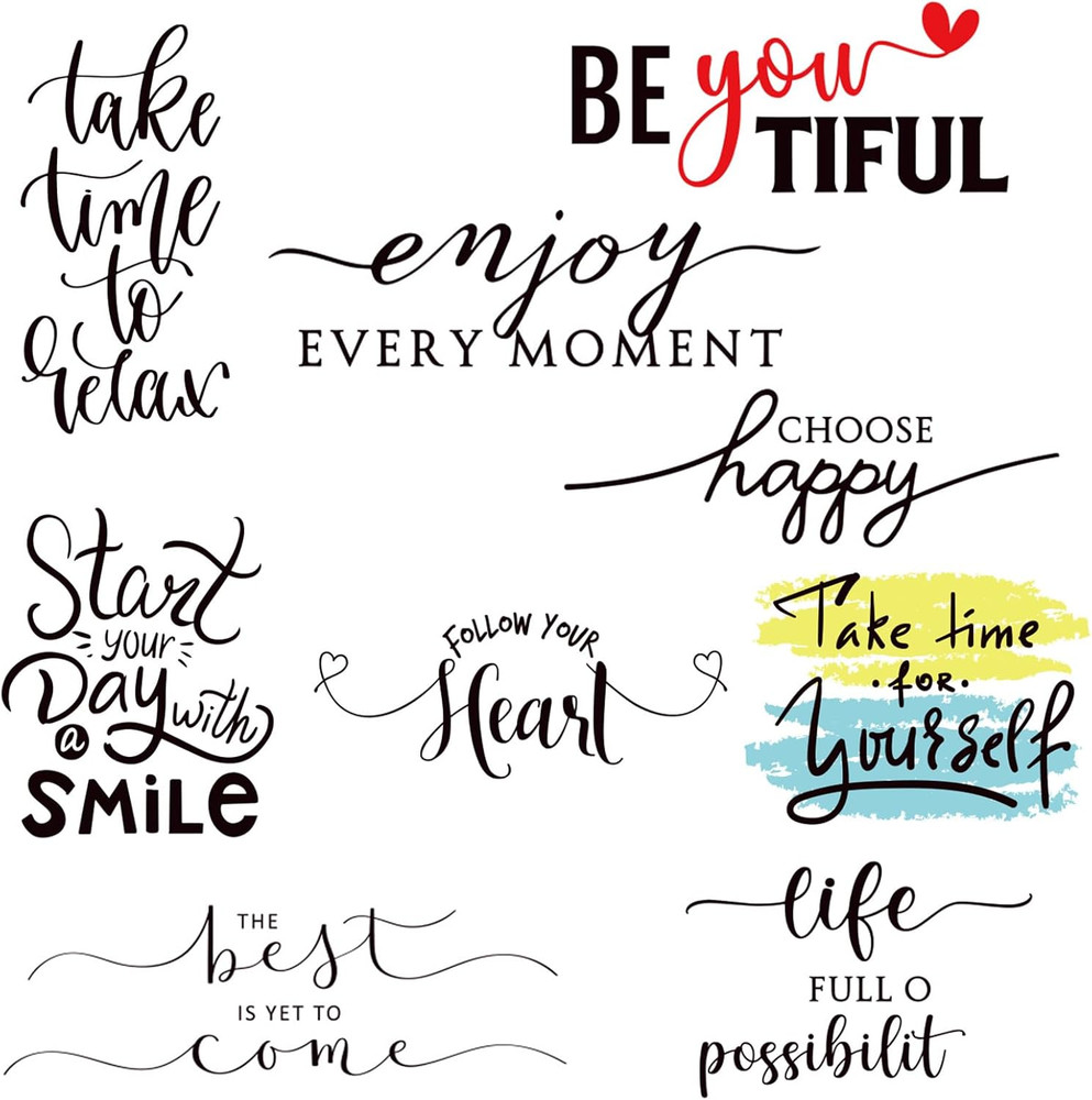 9 Pcs Vinyl Wall Stickers Inspirational Saying Wall Decals Motivational Saying M