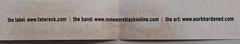 2003 None More Black File Under Black Fat Wreck Promo Poster 24 x 18