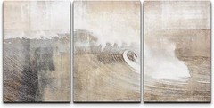 Gray and Tan Abstract Wall Art Canvas Prints Set of 3