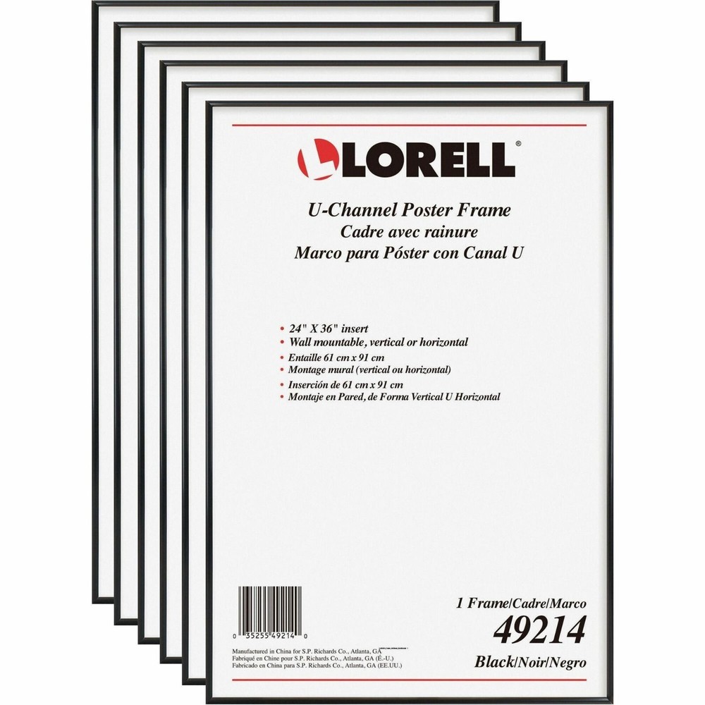 Lorell U-Channel Poster Frame, black, 24″x36″, LLR49214CT, 6/case