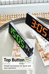 LED Voice‑control Digital Alarm Clock with Dual Alarms, Snooze and 12/24h Displa