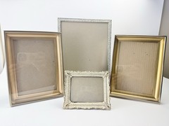 Vintage Picture Frame Lot Of 4 Metal Gold Tone MCM Mixed Varies Ornate P129