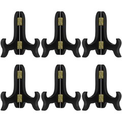 Petutu 6 Pack 4 Inch Wooden Display Stand Plate Easels 4Inch-6Pack, Black