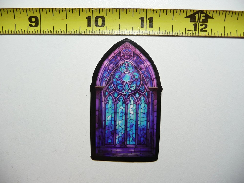 MULTI PANEL WINDOW SMALL STICKER DECAL STAINED GLASS STYLE BEAUTIFUL COLORS