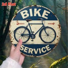 Vintage Bicycle Service Metal Tin Sign Retro Bike Garage Wall Decor Bar 20cm