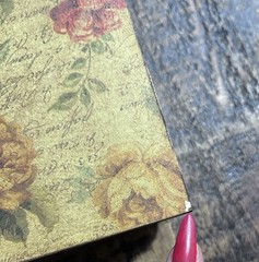 Vintage Floral Decorative Box Peonies Print Gold Knob Keepsake Jewelry Box
