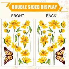 JarThenaAMCS 9 Sheets Spring Summer Daisy Window 7.9 x 11.8 inch, Yellow