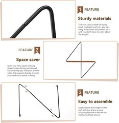 Corner Clothes Rack – Space-Saving Wood & Iron Garment Organizer for Small