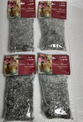 Glass Pebbles Vase Filler Holiday Decor Set 4 Bags 16 oz. Frosted Clear Silver