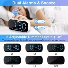 LED Large Display Electric Digital Alarm Clock with Battery Backup and Snooze
