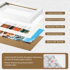 Picture Frames 5×7 White Nature Solid Wood 2 Pack for Wall Mount and Tabletop…
