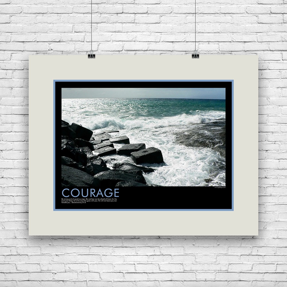 Courage, Spiritual Motivational Poster, Art Print