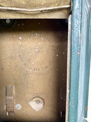 Old Solid Metal P.N. Co 1930’s Wall Mount Locking Mailbox with Paper Holder 17+»