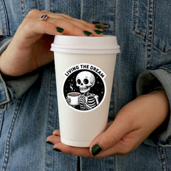 MEME STICKER LIVING THE DREAM Waterproof UV RESIS Vinyl Die Cut Glossy Matte NEW