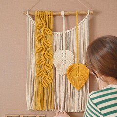 Macrame Wall Hanging Leaves Large Chic Boho Home Decor Handmade Woven Tapestry