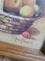 Vintage 1981 Homco Wall Art Ken Forrest «Fresh From The Farm» 13×11 In Farmhouse