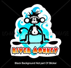River Monkey Whitewater Watersports Kayaking Boating Outdoor Sport Vinyl Sticker