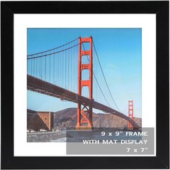 OMISHE 9×9 inch Picture Frame Black for Wall Hanging or Tabletop Poster