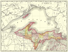 Historic State Map – Michigan Upper Peninsula – Rand McNally 1897 – Vintage