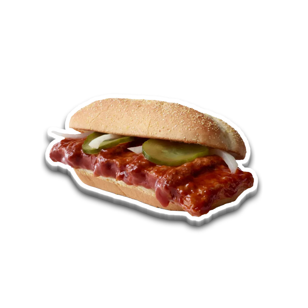 McDonald’s McRib Sticker 4 Inch Vinyl Decal McRib Fanboy Sticker