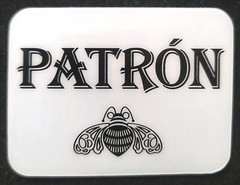 PATRON STICKER «BLACK ON WHITE» 2 3/4 X 2 1/8″ GLOSSY THICK WATERPROOF