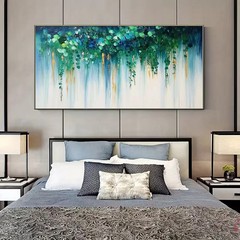 Blue And Green Abstract Canvas Painting Canvas Poster Wall Art Mural Home Decor