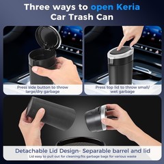 Keria Car Trash Can Bin with Lid – Mini Car Garbage Can Cup Holder-Small Leak…
