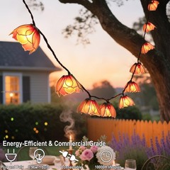 Decorative String Lights Plug in with 10 Incandescent Bulbs, Flower Garland F…