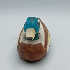 Hand Painted Duck Decoy Figurine Mallard Ceramic 5″