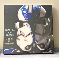 Wall Decor Funny Pop Art Stormtrooper Star Wars Poster Wooden 10″ Frame Keetata