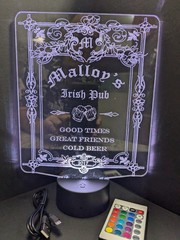 Irish Pub Large Customizable L.E.D. Sign Display
