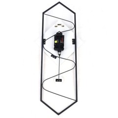 Wall Clock Modern Pendulum Wall Clock with Silent Movement Metal+ Solid Wood