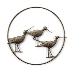 Sandpiper Trio Bird Wall Art Hanging Round Coastal Birds 20in ~ SPI Home 35141