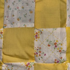 Sunny Yellow Patchwork Hap/Throw Approx 38”x42”