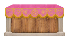 Embroidered Superfrontal Adorned with Golden Fringes for Liturgical Church use
